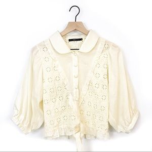 Anthropologie hazel eyelit embroidered top